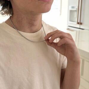 Chain Necklace-Stainless Steel Twisted Rope Style